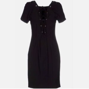 Diane Von Furstenberg Tie Up Black Dress